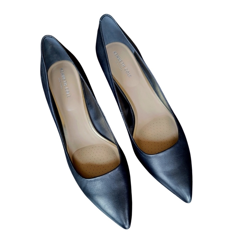 Kenneth Cole Womens Black Morgan Leather Pumps